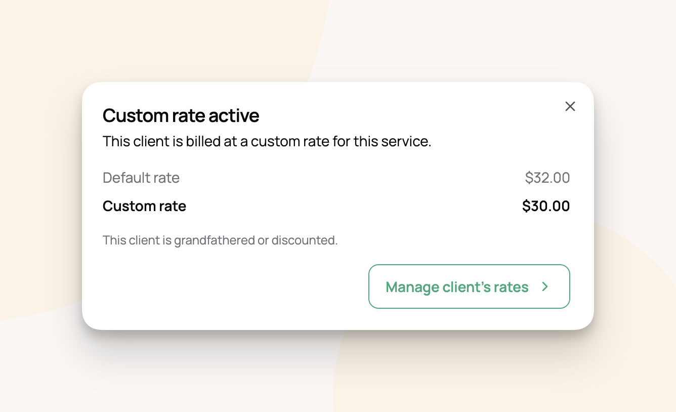 Custom rate indicator dialog popup
